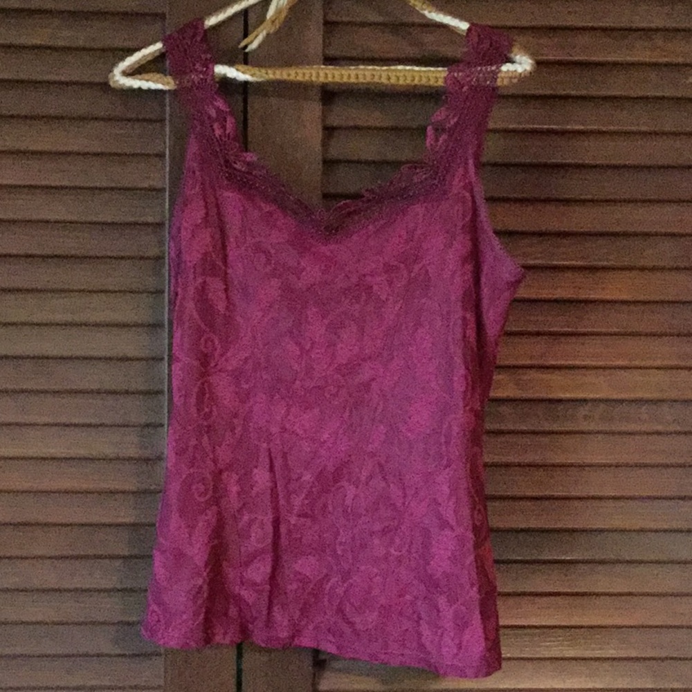 Burgandy lace camisole